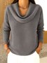 T-shirts Femmes Décontracté Plain Printemps / Automne Micro-élasticité Quotidien Coupe Régulière Régulier Régulier Faux Col
