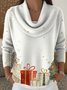 Pulls Simple Hiver Noël Polyester Poids lourd Ample Régulier Droit Élasticité moyenne pour Femmes