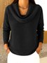 T-shirts Femmes Décontracté Plain Printemps / Automne Micro-élasticité Quotidien Coupe Régulière Régulier Régulier Faux Col