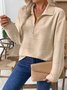 Sweat-shirts Femmes Décontracté Plain Printemps / Automne Coton Coupe Régulière Manches Longues Col Châle Trapèze Régulier