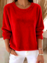 Sweat-shirts Décontracté Plain Printemps / Automne Micro-élasticité Quotidien Col Rond Régulier Trapèze Régulier pour Femmes