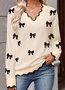 Pulls Géométrique Décontracté Printemps / Automne Coton Quotidien Coupe Régulière Régulier Trapèze Régulier pour Femmes