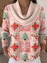 Pulls Femmes Simple Hiver Noël Polyester Vacances Noël Manches Longues Droit Élasticité moyenne
