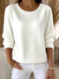 Sweat-shirts Décontracté Plain Printemps / Automne Micro-élasticité Quotidien Col Rond Régulier Trapèze Régulier pour Femmes