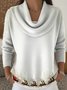 Pulls Simple Hiver Noël Polyester Poids lourd Ample Régulier Droit Élasticité moyenne pour Femmes