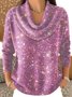Pulls Décontracté Plain Printemps / Automne Polyester Coupe Régulière Manches Longues Col Rond Régulier Régulier pour Femmes