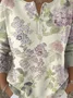 Pulls Femmes Décontracté Floral Printemps / Automne Polyester Micro-élasticité Domestique Manches Longues Col Rond Droit