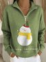 Pulls Femmes Décontracté Printemps / Automne Noël Polyester Aucune élasticité Vacances Régulier Droit Col mi-ouvert
