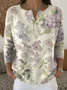 Pulls Femmes Décontracté Floral Printemps / Automne Polyester Micro-élasticité Domestique Manches Longues Col Rond Droit