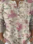 Pulls Femmes Décontracté Floral Printemps / Automne Polyester Micro-élasticité Domestique Manches Longues Col Rond Droit
