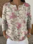 Pulls Femmes Décontracté Floral Printemps / Automne Polyester Micro-élasticité Domestique Manches Longues Col Rond Droit