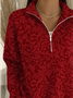 Pulls Décontracté Printemps / Automne Noël Polyester Vacances Manches Longues Régulier Droit Col mi-ouvert pour Femmes