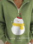 Pulls Femmes Décontracté Printemps / Automne Noël Polyester Aucune élasticité Vacances Régulier Droit Col mi-ouvert