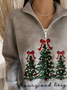 Pulls Femmes Décontracté Printemps / Automne Noël Polyester Aucune élasticité Ample Régulier Droit Col mi-ouvert