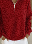 Pulls Décontracté Printemps / Automne Noël Polyester Vacances Manches Longues Régulier Droit Col mi-ouvert pour Femmes