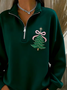 Sweat-shirts Femmes Décontracté Printemps / Automne Sapin de Noël Zip Micro-élasticité Vacances Coupe Régulière Manches Longues Régulier