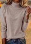 Pulls Décontracté Plain Printemps / Automne Tricoté Coupe Régulière Manches Longues Trapèze Régulier Élasticité moyenne pour Femmes