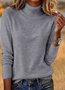 Pulls Décontracté Plain Printemps / Automne Tricoté Coupe Régulière Manches Longues Trapèze Régulier Élasticité moyenne pour Femmes