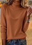 Pulls Décontracté Plain Printemps / Automne Tricoté Coupe Régulière Manches Longues Trapèze Régulier Élasticité moyenne pour Femmes
