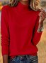 Pulls Décontracté Plain Printemps / Automne Tricoté Coupe Régulière Manches Longues Trapèze Régulier Élasticité moyenne pour Femmes