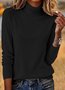 Pulls Décontracté Plain Printemps / Automne Tricoté Coupe Régulière Manches Longues Trapèze Régulier Élasticité moyenne pour Femmes
