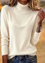 Pulls Décontracté Plain Printemps / Automne Tricoté Coupe Régulière Manches Longues Trapèze Régulier Élasticité moyenne pour Femmes