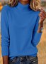Pulls Décontracté Plain Printemps / Automne Tricoté Coupe Régulière Manches Longues Trapèze Régulier Élasticité moyenne pour Femmes