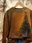 Sweat-shirts Femmes Décontracté Printemps / Automne Sapin de Noël Polyester Imprimé Naturel Ample Droit Régulier