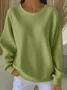 Sweat-shirts Décontracté Plain Printemps / Automne Imprimé Micro-élasticité Ample Manches Longues Col Rond Régulier pour Femmes