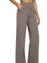 Pantalons Simple Plain Printemps / Automne Polyester Quotidien Ample Pantalon droit Long Droit pour Femmes