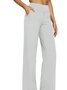 Pantalons Simple Plain Printemps / Automne Polyester Quotidien Ample Pantalon droit Long Droit pour Femmes