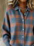 Cardigans Décontracté Printemps / Automne Plaid Imprimé Micro-élasticité Quotidien Manches Longues Col Châle Droit pour Femmes