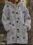 Cardigans Décontracté Hiver Noël Sweat-shirt à Capuche Vacances Ample Laine/Tricot Mi-long Droit pour Femmes