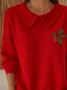 Pulls Femmes Décontracté Printemps / Automne Noël Polyester Imprimé Micro-élasticité Coupe Régulière Manches Longues Régulier
