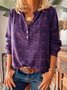 Décontracté Rétro Col V Imprimé Floral Blouse