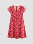 Robe D'été Femme Vetement Hippie Chic Florale Mince à Manches Courtes