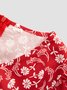Robe D'été Femme Vetement Hippie Chic Florale Mince à Manches Courtes