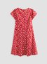 Robe D'été Femme Vetement Hippie Chic Florale Mince à Manches Courtes