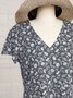 Robe D'été Femme Vetement Hippie Chic Florale Mince à Manches Courtes