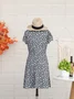Robe D'été Femme Vetement Hippie Chic Florale Mince à Manches Courtes