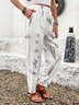 Pantalons Femmes Décontracté Floral Printemps / Automne Viscose Aucune élasticité Long Droit Régulier Poche Couture