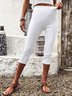 Pantalons De Yoga Décontracté Plain Été Viscose Naturel Aucune élasticité Corsaire Legging Droit pour Femmes