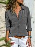 Femmes Mode Col Revers Unicolore Col V Manches Longues Blouse