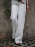 Décontracté Coton Pantalons Unicolores