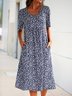 Vetement hippie chic Robe Mi-Longue Florale avec Poches