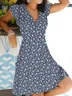 Robe D'été Femme Vetement Hippie Chic Florale Mince à Manches Courtes