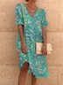 Robe à Motif Cachemire en Mélangé de Coton Pour Vacances