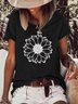 T-shirts Femmes Décontracté Imprimé de Lettre Été Polyester Poids Moyen Manches Courtes Ample Régulier Droit