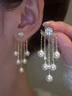 Perle Gland Avec Faux Diamant Boucles d'Oreilles