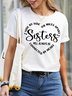 T-shirts Décontracté Imprimé de Lettre Été Col Rond Poids Moyen Quotidien Manches Courtes Régulier Droit pour Femmes